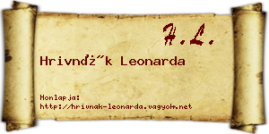 Hrivnák Leonarda névjegykártya